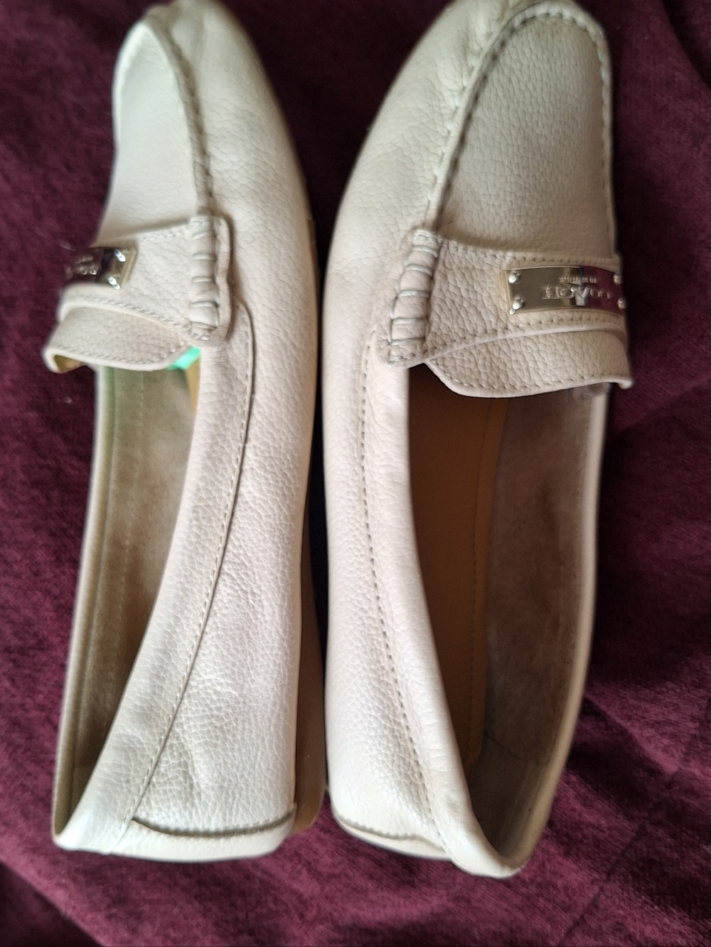 Coach Cream Pebbled Leather Loafers - Picture 11 of 14